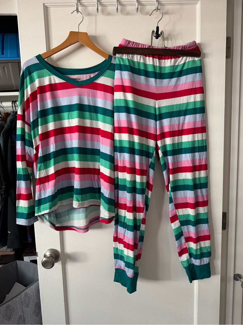 Joyspun Woman’s Striped Soft Pajama Set